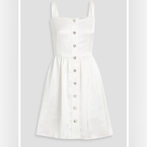 Satin White Dress with Heart Buttons by HVN